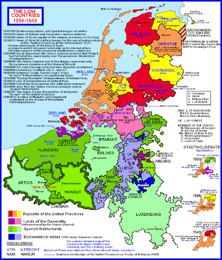 Mapa - Los Paises Bajos 1556-1648